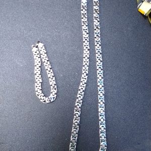 Men stainless steel chain and bracelet